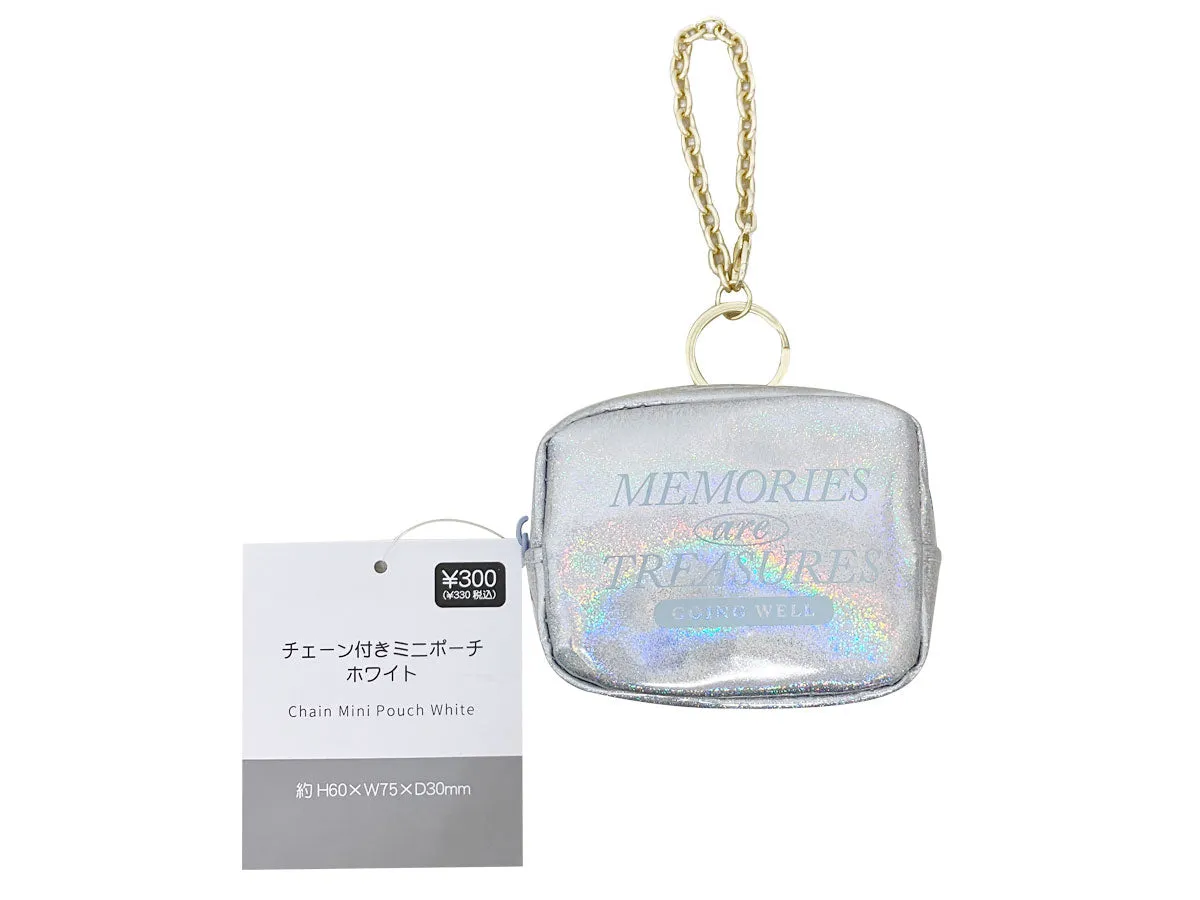 Grunge Chain Mini Pouch White