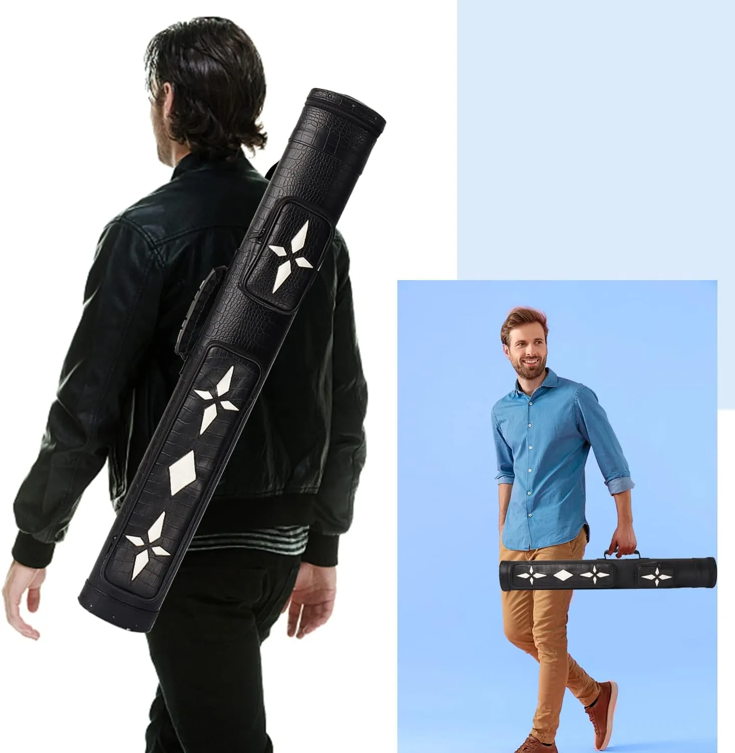 GSE Games & Sports Expert 2x2 Deluxe Hard Billiard Pool Cue Stick Carrying Case, Billiard Cue Case, Billiards Accessories (Several Colors Available)