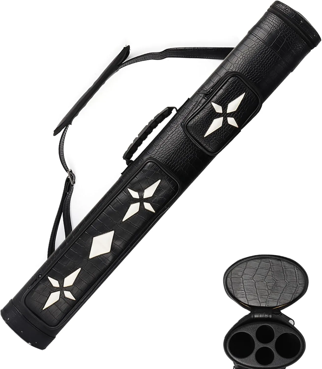 GSE Games & Sports Expert 2x2 Deluxe Hard Billiard Pool Cue Stick Carrying Case, Billiard Cue Case, Billiards Accessories (Several Colors Available)