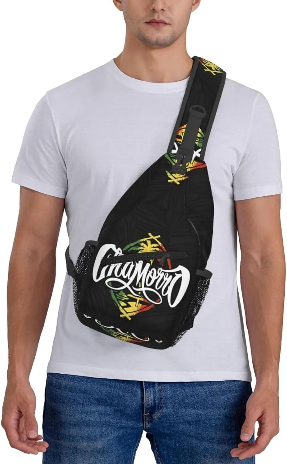 Guam Chamorro Pride Flag Chest Sling Bag Crossbody Shoulder Backpack Bag Gym Cycling Travel Hiking Daypack Cross Bag
