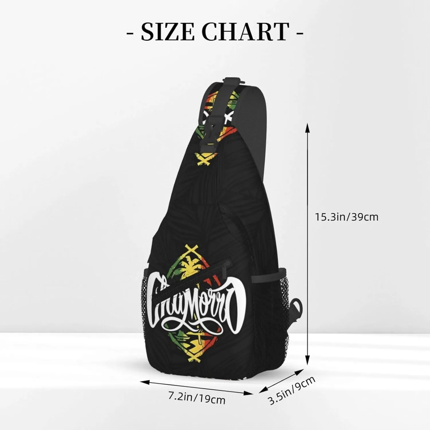 Guam Chamorro Pride Flag Chest Sling Bag Crossbody Shoulder Backpack Bag Gym Cycling Travel Hiking Daypack Cross Bag