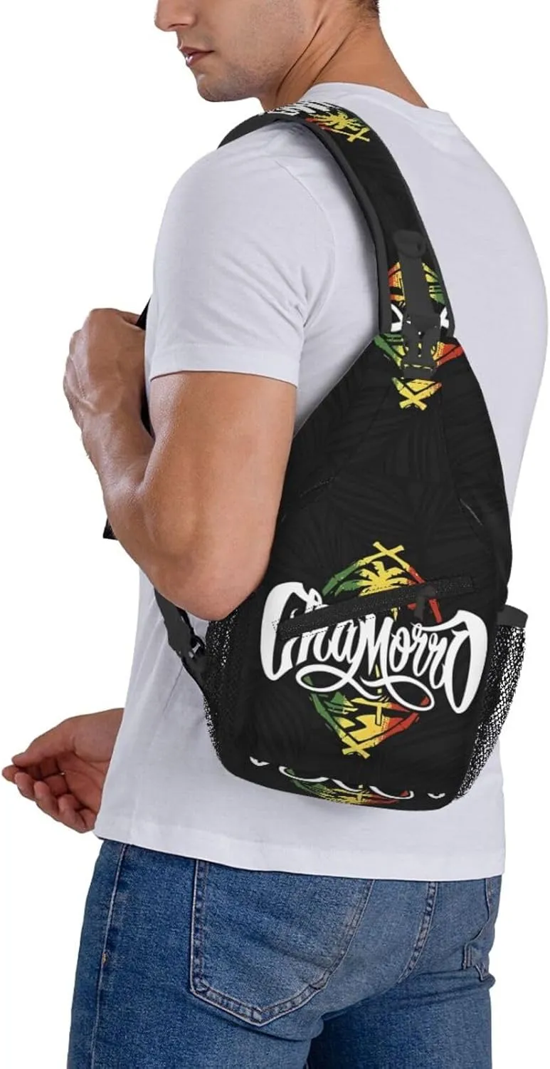 Guam Chamorro Pride Flag Chest Sling Bag Crossbody Shoulder Backpack Bag Gym Cycling Travel Hiking Daypack Cross Bag