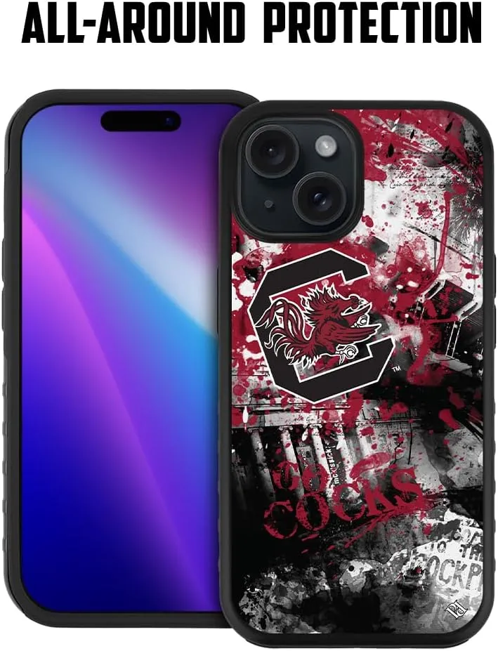 Guard Dog Case Compatible with iPhone 15 Plus - Compatible with MagSafe - Military Grade - Rugged Two Piece Protection - Collegiate Licensed - South Carolina Gamecocks - by Paulson Designs