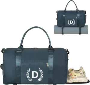 Gym & Sports Duffle Bag, Black, T Size, Polyester, Water Resistant, 5 Compartments, Zipper Closure, Web Handle, Fixed Strap, Perfect for Gym, Sports, Travel & Everyday Use