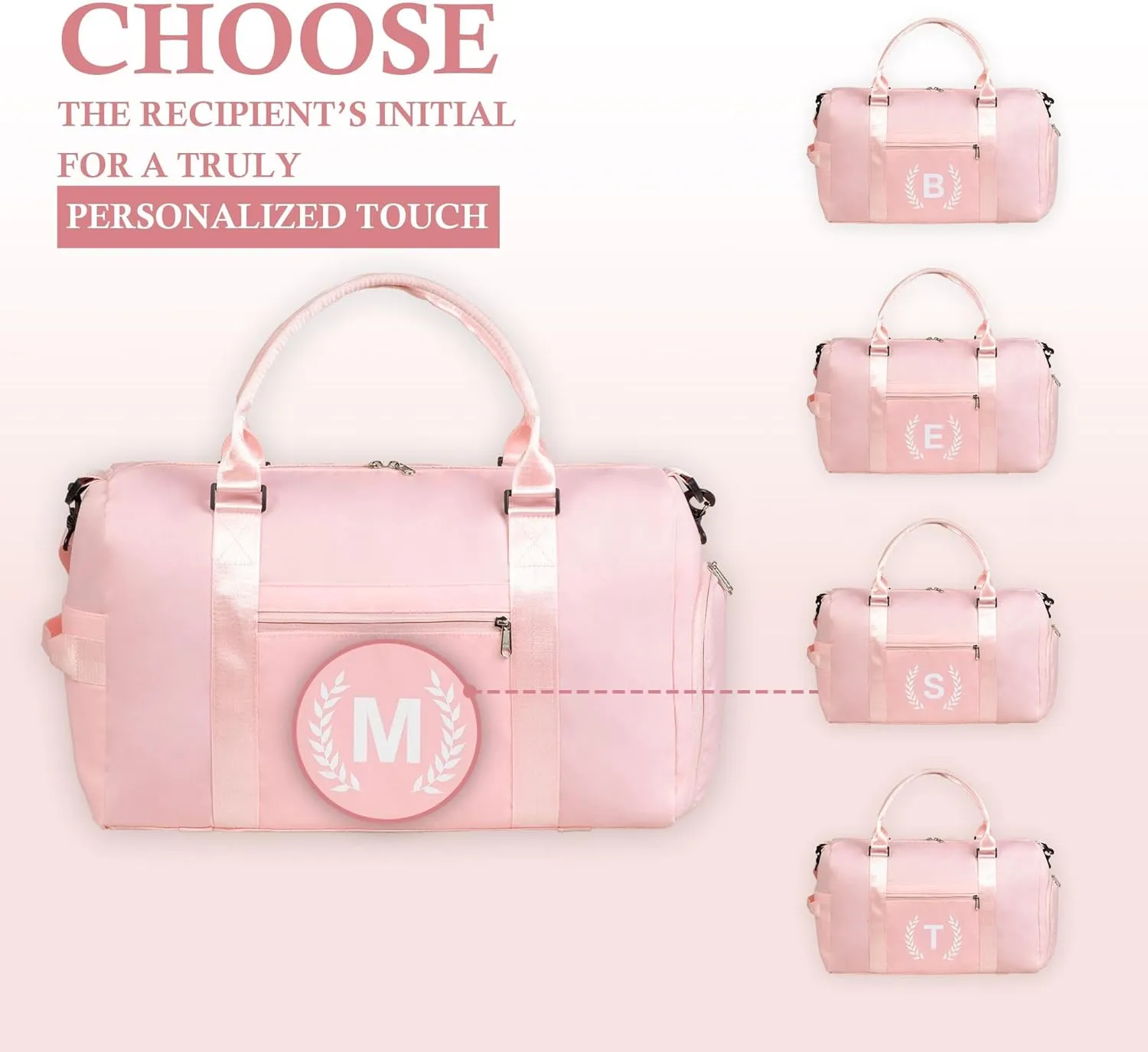 Gym & Sports Duffle Bag, Red, Size I, Personalized with Initials, Water-Resistant, 20"L x 11"W x 10"H, 5 Compartments, Zipper Closure, Web Handle, Integrated Strap, Polyester Material