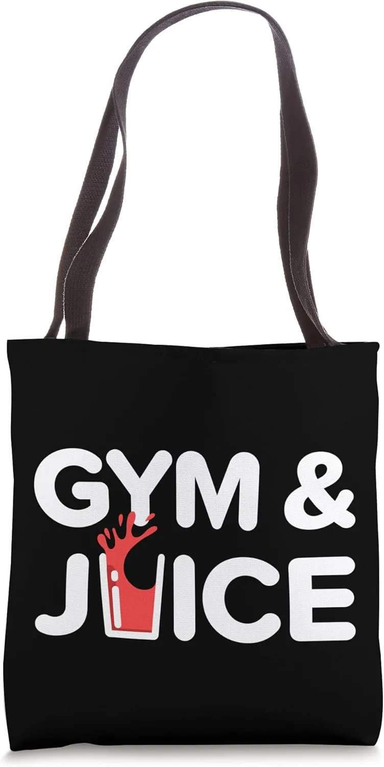 Gym and Juice Funny Workout Healthy Juice Fitness Diet Tote Bag