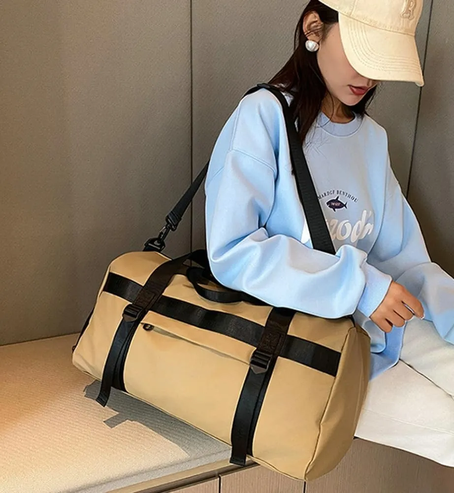Gym Bag for Women Men with Shoe Compartment Waterproof Travel Duffel Weekender Carry on Beach Yoga Overnight Luggage