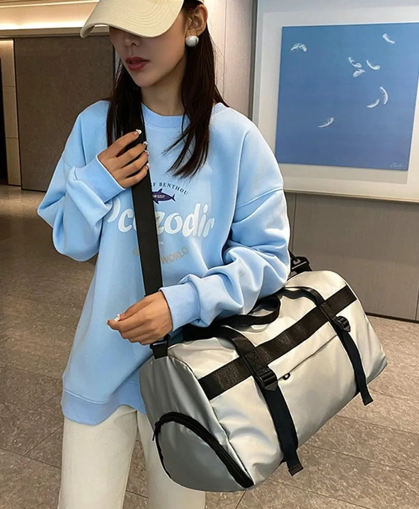 Gym Bag for Women Men with Shoe Compartment Waterproof Travel Duffel Weekender Carry on Beach Yoga Overnight Luggage