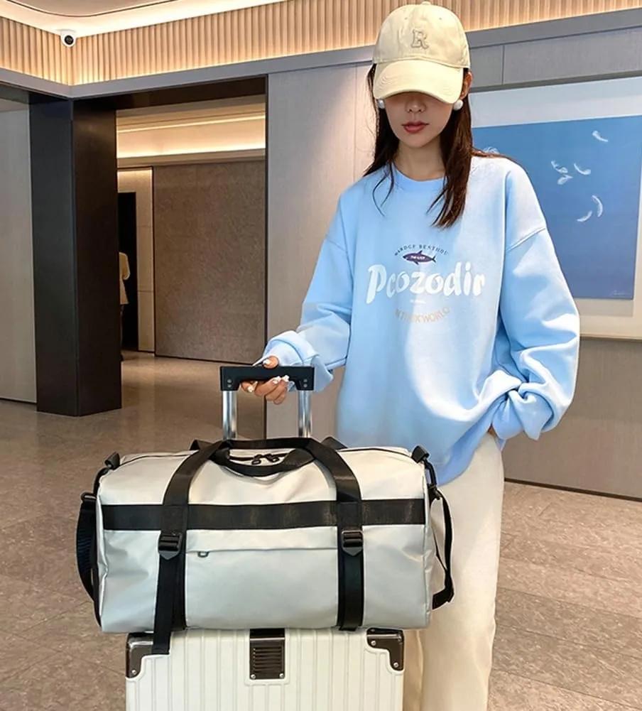 Gym Bag for Women Men with Shoe Compartment Waterproof Travel Duffel Weekender Carry on Beach Yoga Overnight Luggage