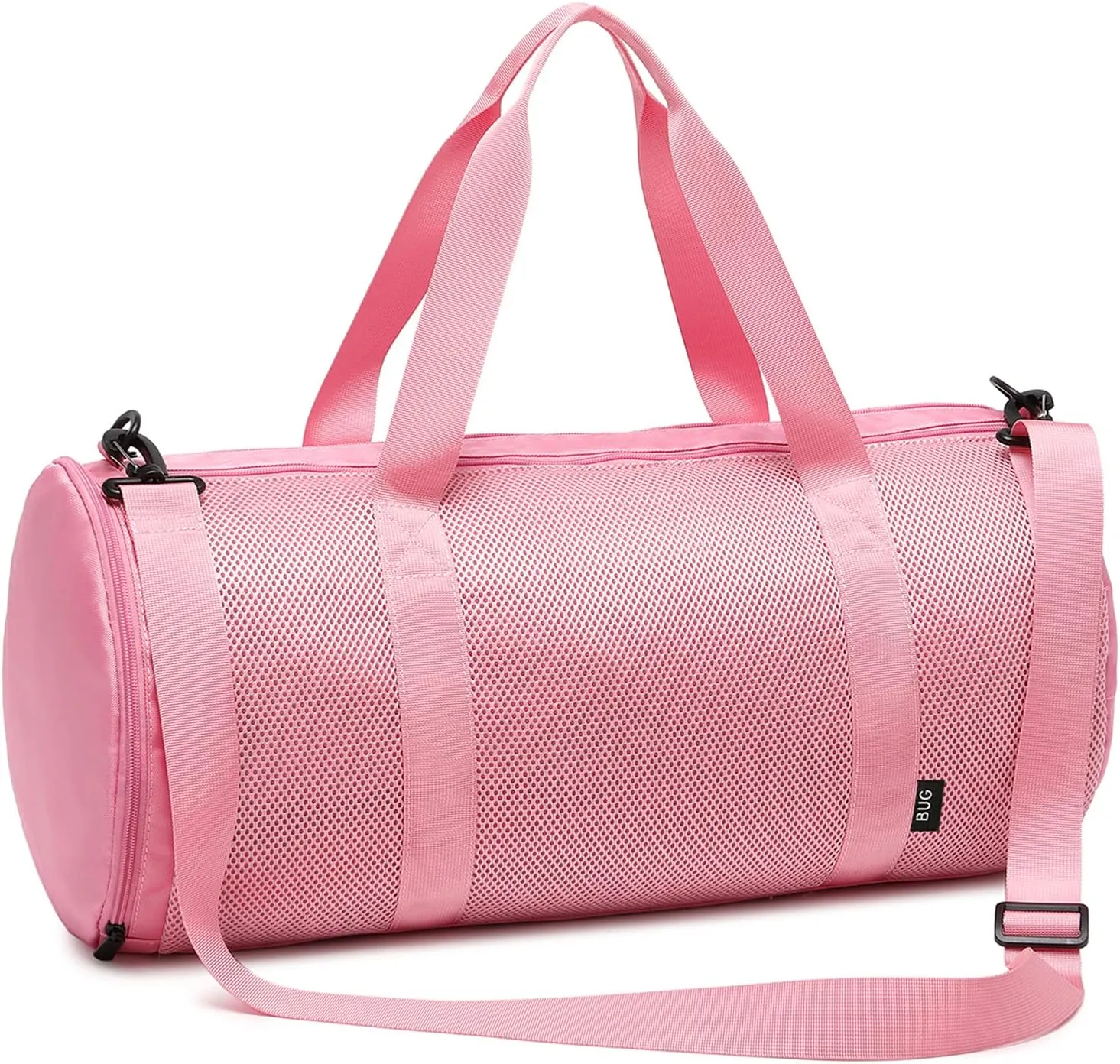 Gym Duffle Bag for Sports Women: Large Travel Bags for Men Sport Yoga Tote for Ladies Waterproof Duffel with Shoulder Strap for Boys Carry on Weekender Bag with Shoe Compartment for Exercise (Pink)