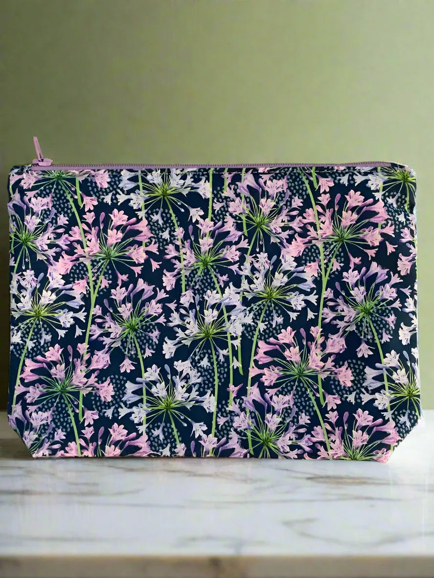 Gypsy Flutter pouch with boxed bottom - 19cm x 14cm with Zip Charm