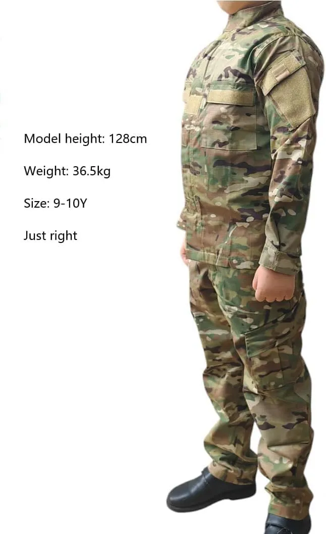 H World Shopping Tactical Airsoft Kids Clothing Children BDU Hunting Military Camouflage Combat Uniform Suit MC Camo