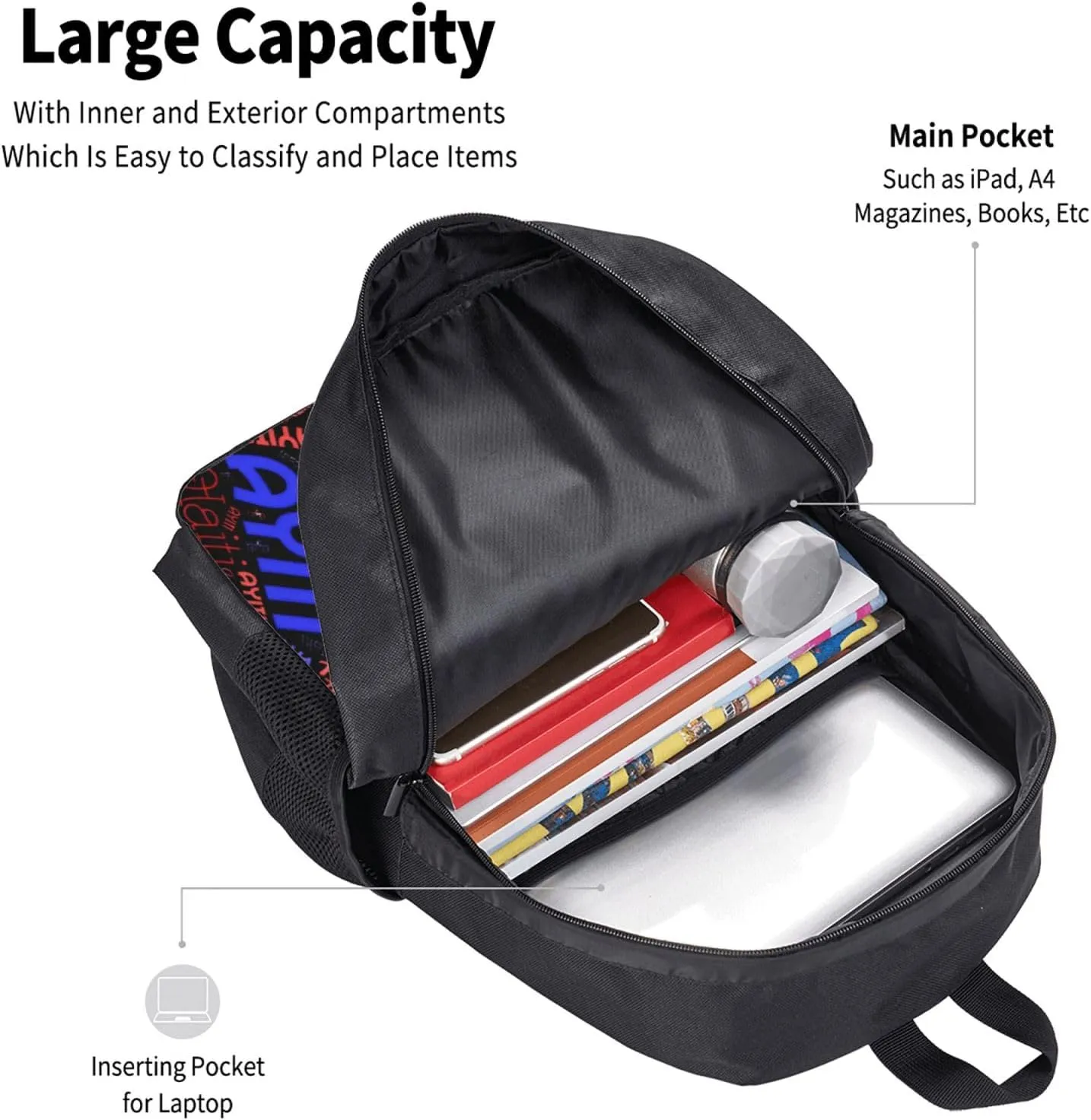 Haiti Haitian Flag Casual Backpack Large Capacity Backpacks 15 Inch Laptop Back Pack Travel Rucksack Daypack Commuter Bags with Adjustable Strap for Camping