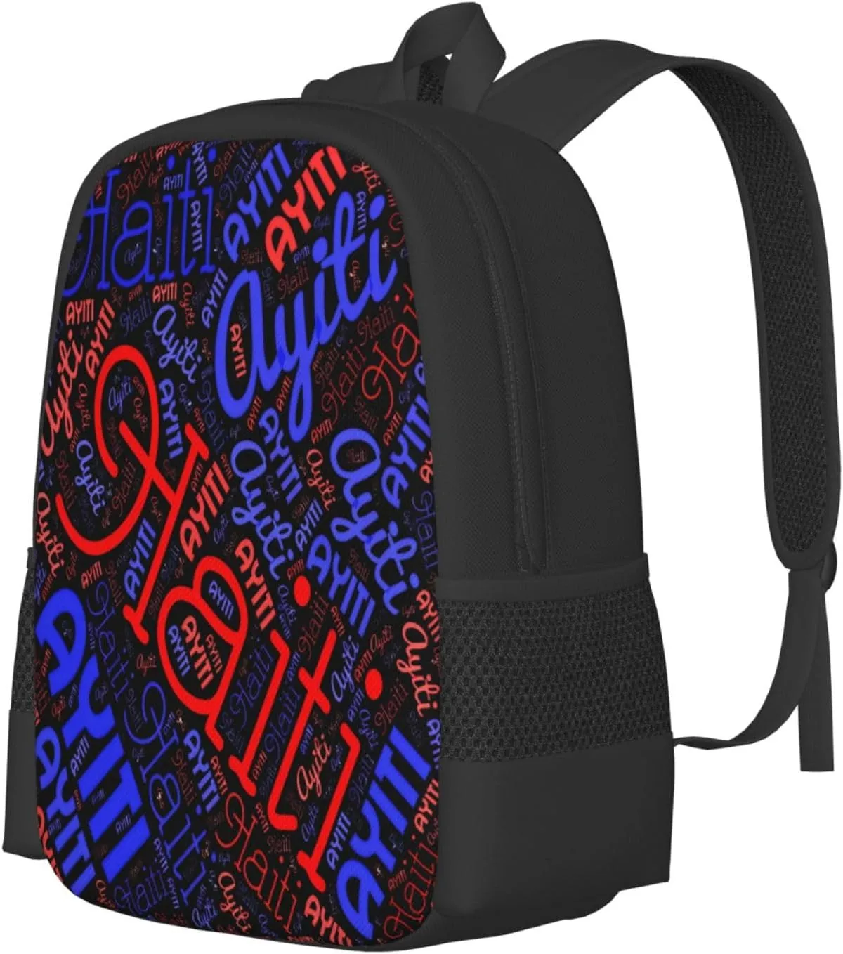 Haiti Haitian Flag Casual Backpack Large Capacity Backpacks 15 Inch Laptop Back Pack Travel Rucksack Daypack Commuter Bags with Adjustable Strap for Camping