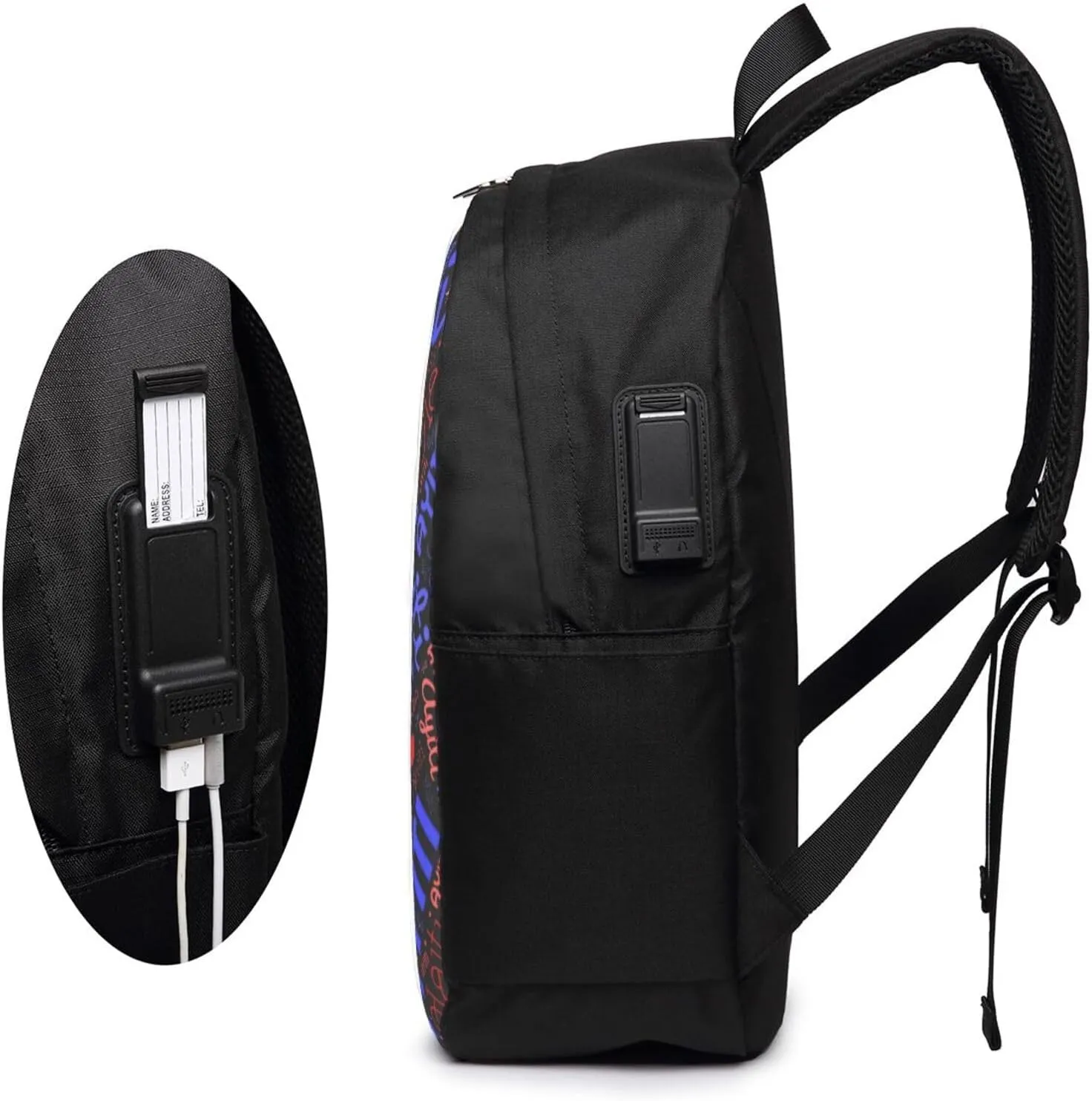 Haiti Haitian Flag Travel Backpack 17-Inch Laptop Backpacks Business Rucksack Casual Sport Daypack with USB Charging Port Carry-on Bag for Camping Biking