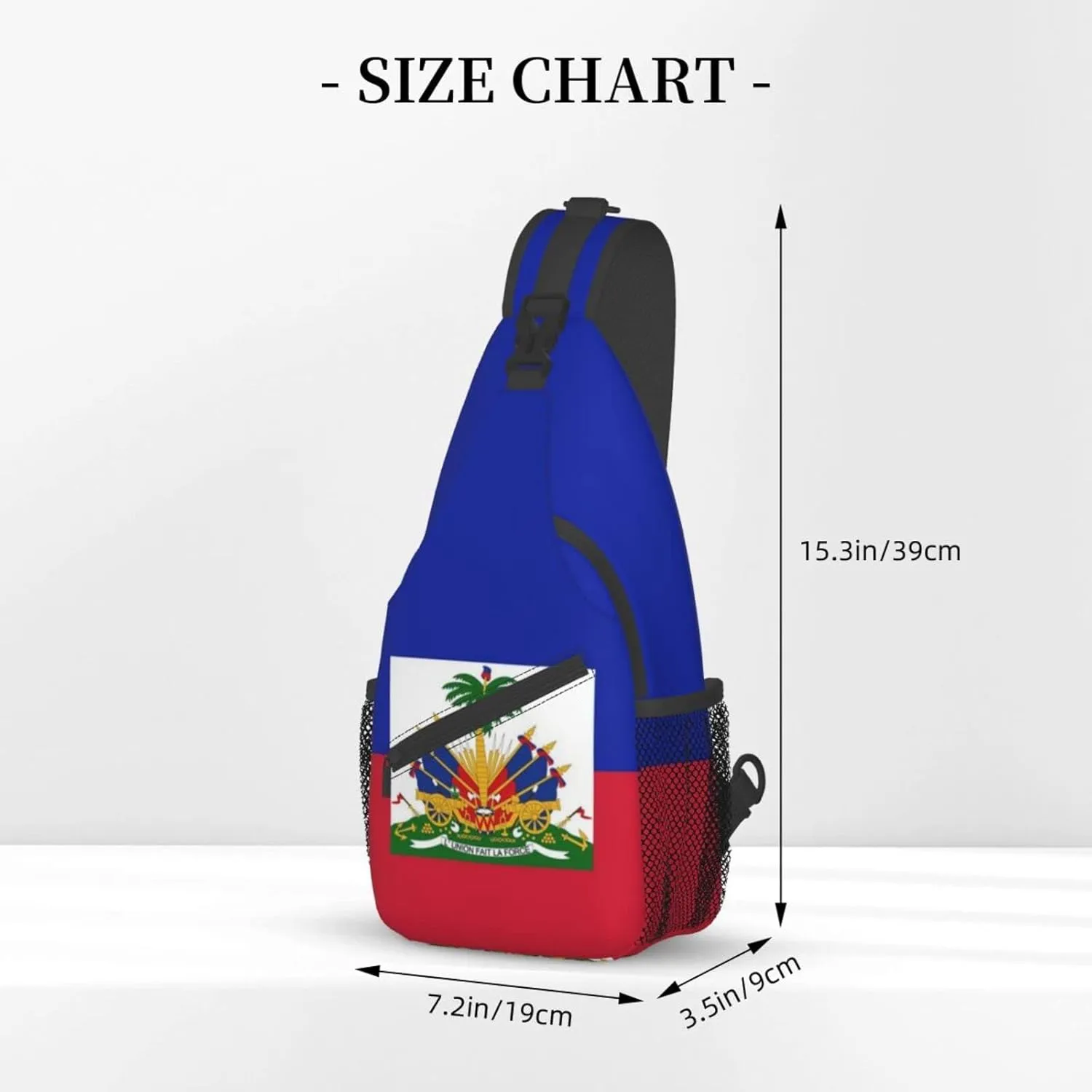 Haitian Flag Outdoor Cross-body Shoulder Bag, Unisex Backpack For Women Men Young Hiking Travel