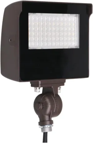 Halco Lighting 22902 5-Way Adjustable Dusk to Dawn LED Flood Light, 3000K/4000K/5000K Selectable, 15W/20W/30W Adjustable, 55/75/90 Beam Adjustable, 0-10V Dim, 120-277 Volt, Knuckle & Yoke Included
