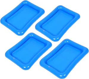 HANABASS 4pcs Inflatable Fishing Pool for Party Portable Drink Holder Tray for Pool Party Interactive Ocean Ball Game for Summer Outdoor Fun
