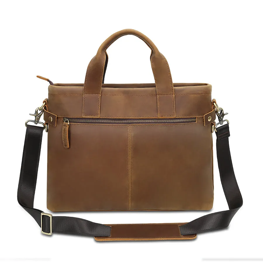 Handmade Classic Leather Laptop Briefcase for Professionals