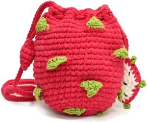 Handmade Knitted Purse Shoulder Bag for Women Girls Cute Crocheted Crossbody Bucket Bag Woven Handbag Purse