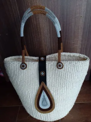 Handmade Woven Sisal Sling Bag - Boho Eco-Friendly Crossbody Bag | Sustainable Natural Fiber Purse | African Artisan Handcrafted Bag