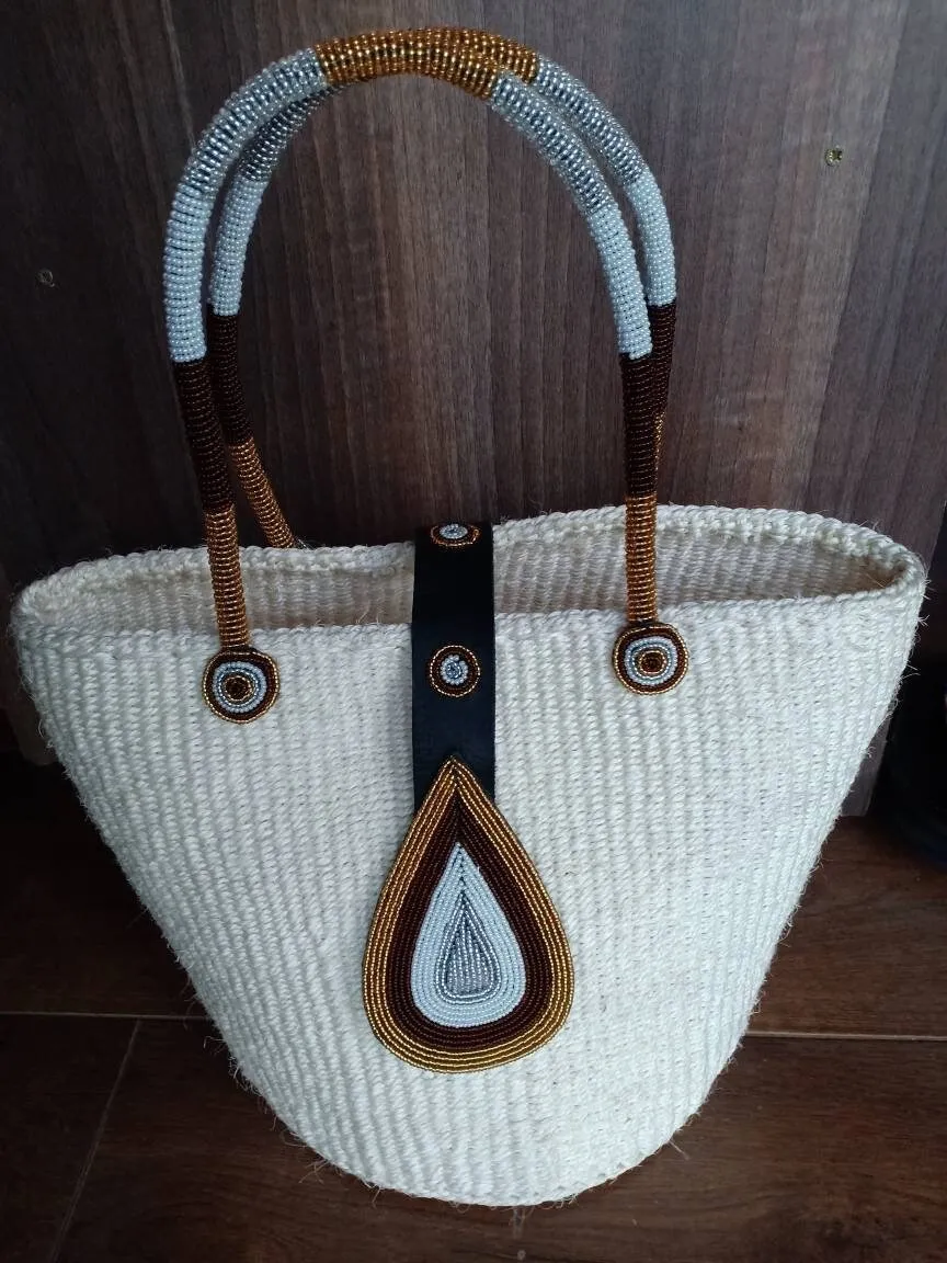 Handmade Woven Sisal Sling Bag - Boho Eco-Friendly Crossbody Bag | Sustainable Natural Fiber Purse | African Artisan Handcrafted Bag