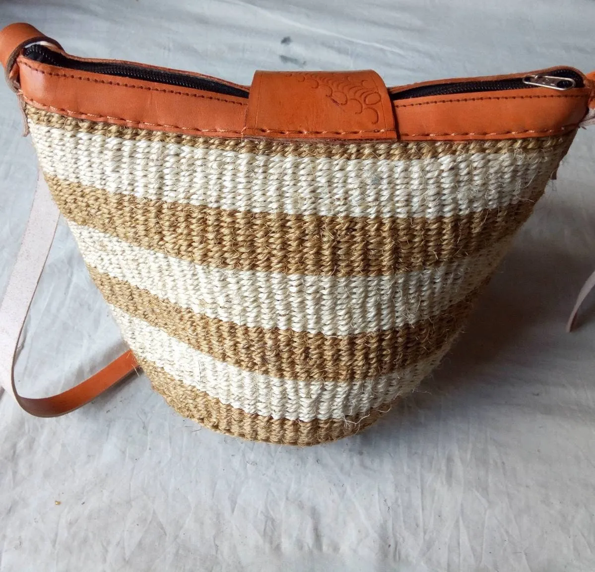 Handmade Woven Sisal Sling Bag - Boho Eco-Friendly Crossbody Bag | Sustainable Natural Fiber Purse | African Artisan Handcrafted Bag