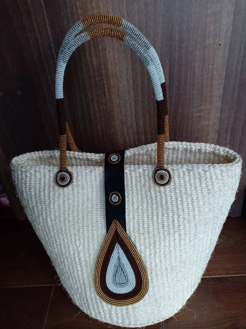 Handmade Woven Sisal Sling Bag - Boho Eco-Friendly Crossbody Bag | Sustainable Natural Fiber Purse | African Artisan Handcrafted Bag