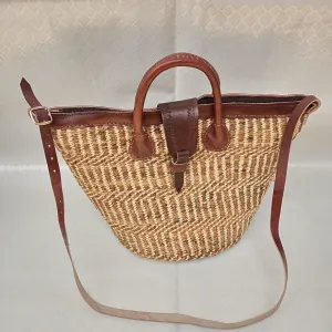Handmade Woven Sisal Sling Bag - Boho Eco-Friendly Crossbody Bag | Sustainable Natural Fiber Purse | African Artisan Handcrafted Bag