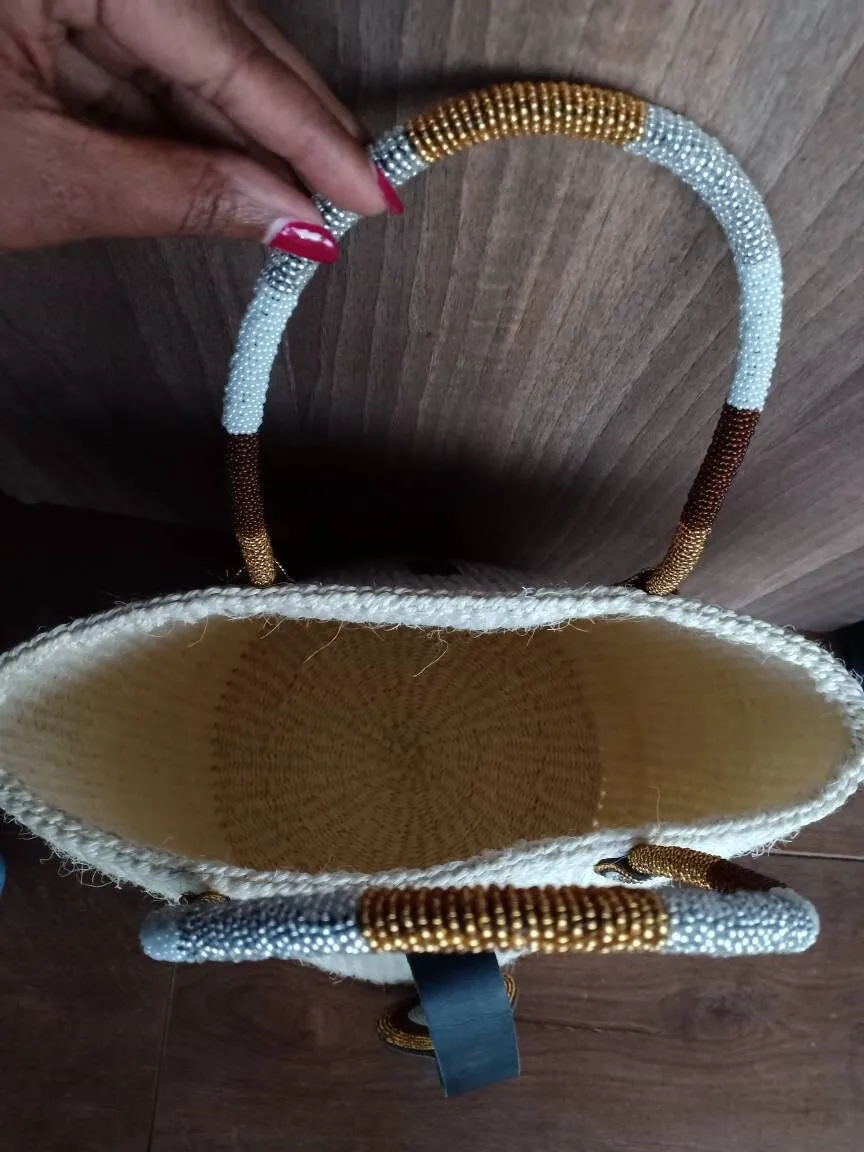Handmade Woven Sisal Sling Bag - Boho Eco-Friendly Crossbody Bag | Sustainable Natural Fiber Purse | African Artisan Handcrafted Bag