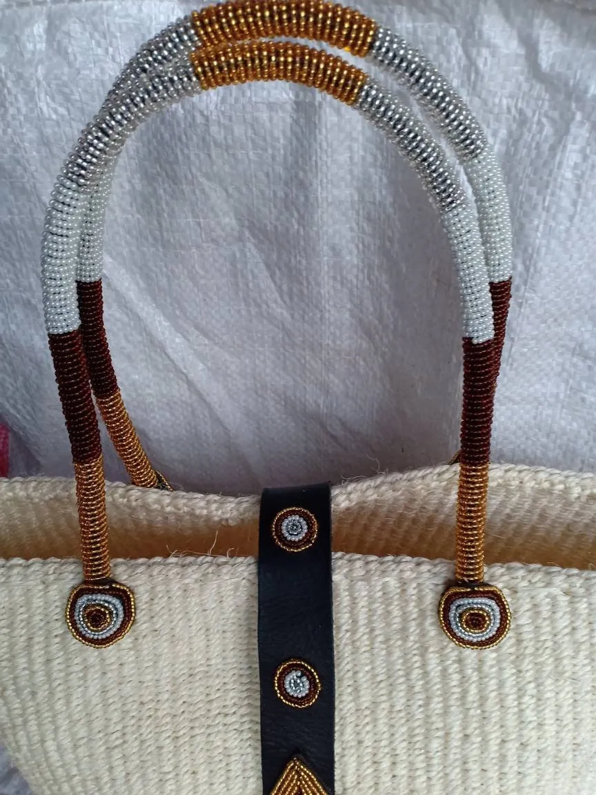 Handmade Woven Sisal Sling Bag - Boho Eco-Friendly Crossbody Bag | Sustainable Natural Fiber Purse | African Artisan Handcrafted Bag