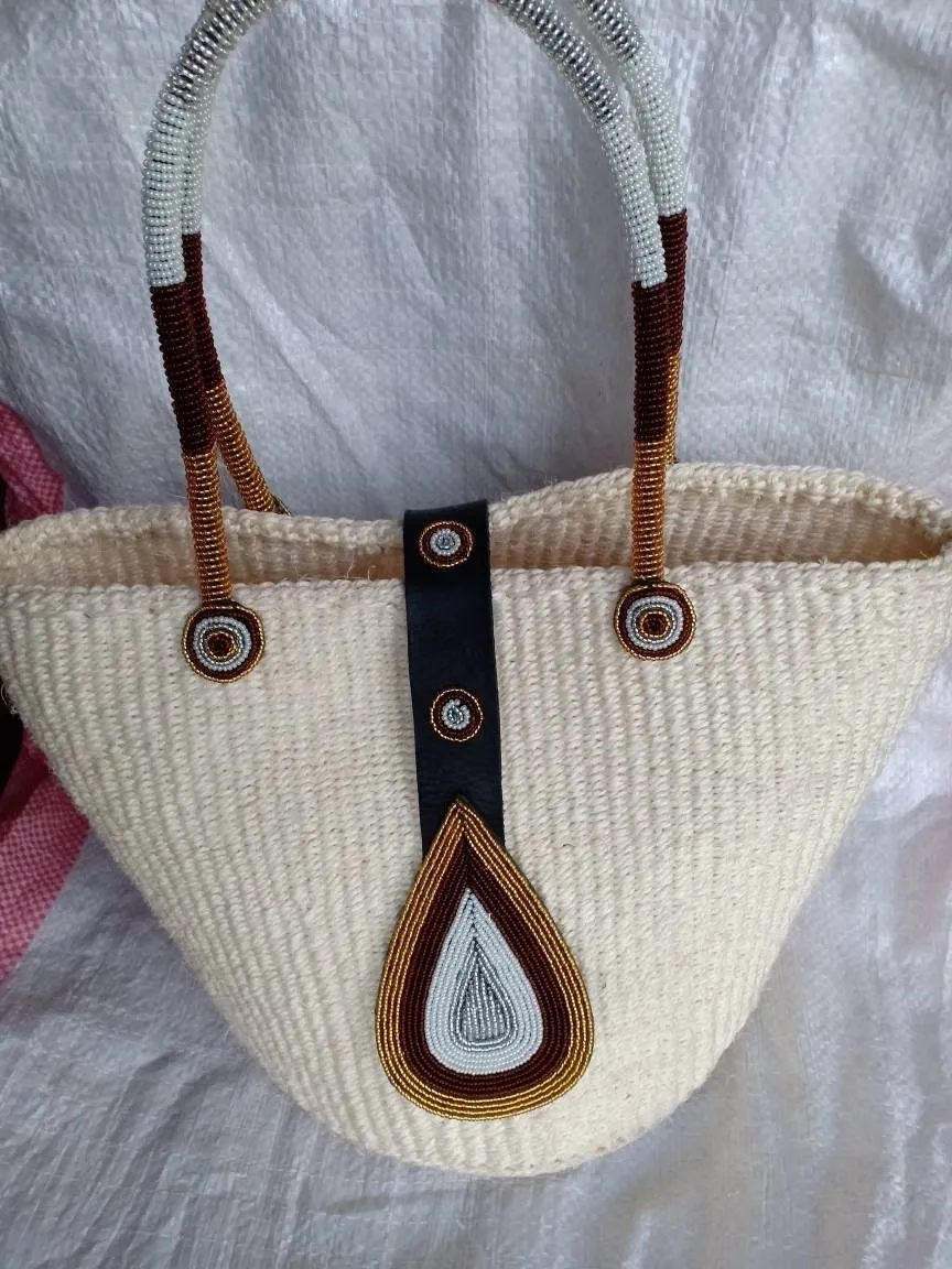 Handmade Woven Sisal Sling Bag - Boho Eco-Friendly Crossbody Bag | Sustainable Natural Fiber Purse | African Artisan Handcrafted Bag