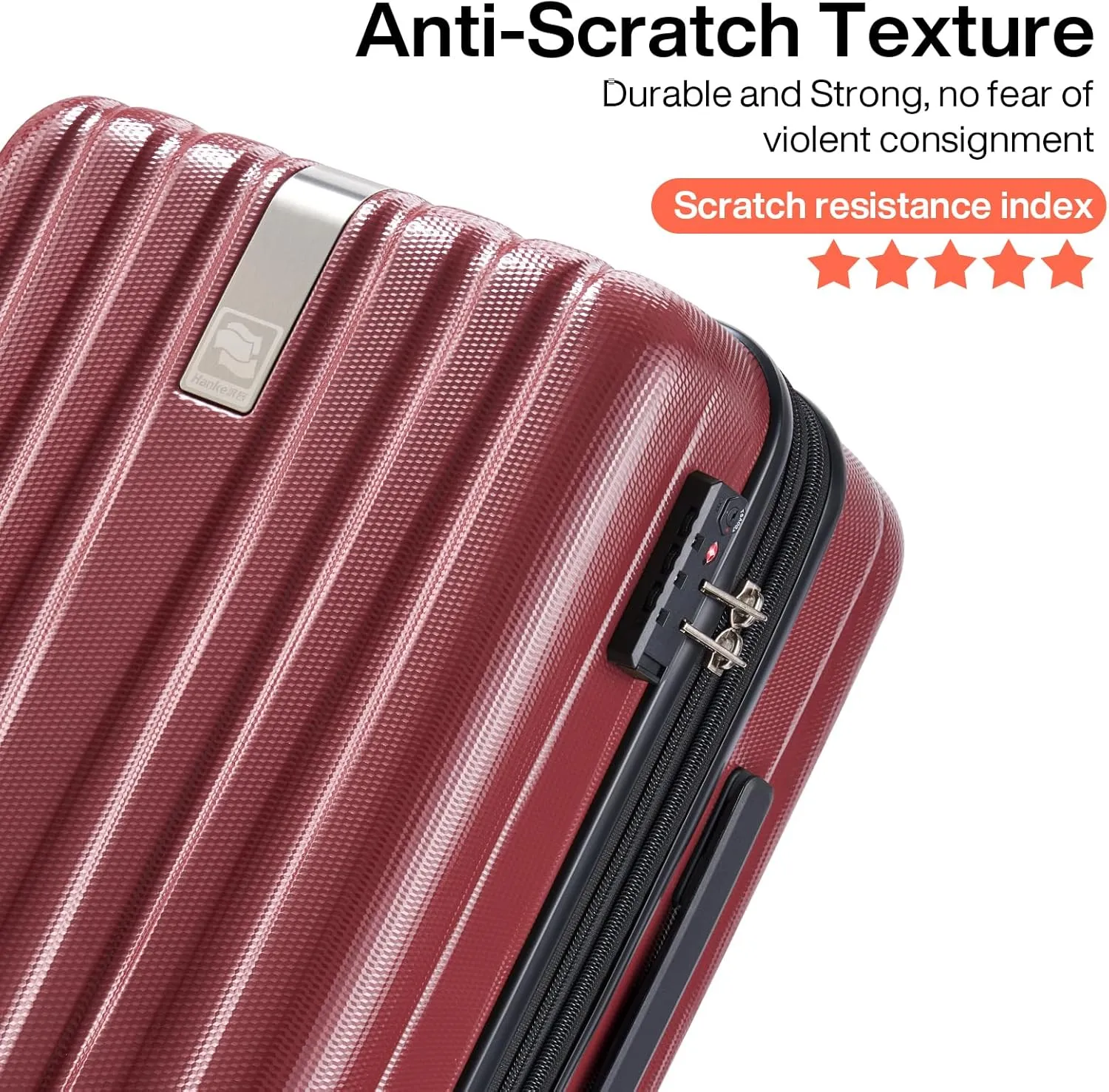 Hanke Luggage Sets 2 piece Carry On Luggage with Wheels PC Hard Shell Suitcases Lightweight Checked Travel Luggage Large Travel Suitcase Woman Men 20/29 Inch （Burgundy）
