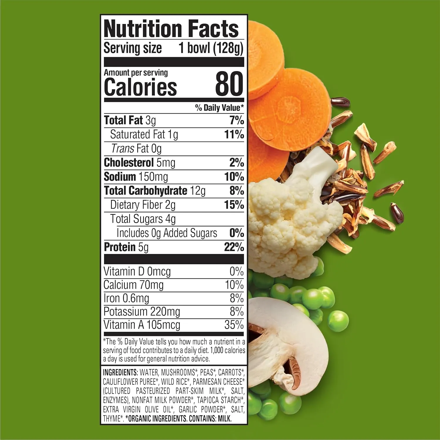 Happy Tot Organics Meal Bowl, Veggies & Wild Rice with Mushrooms & Parmesan, 4.5 Ounce Pouch (Pack of 8)