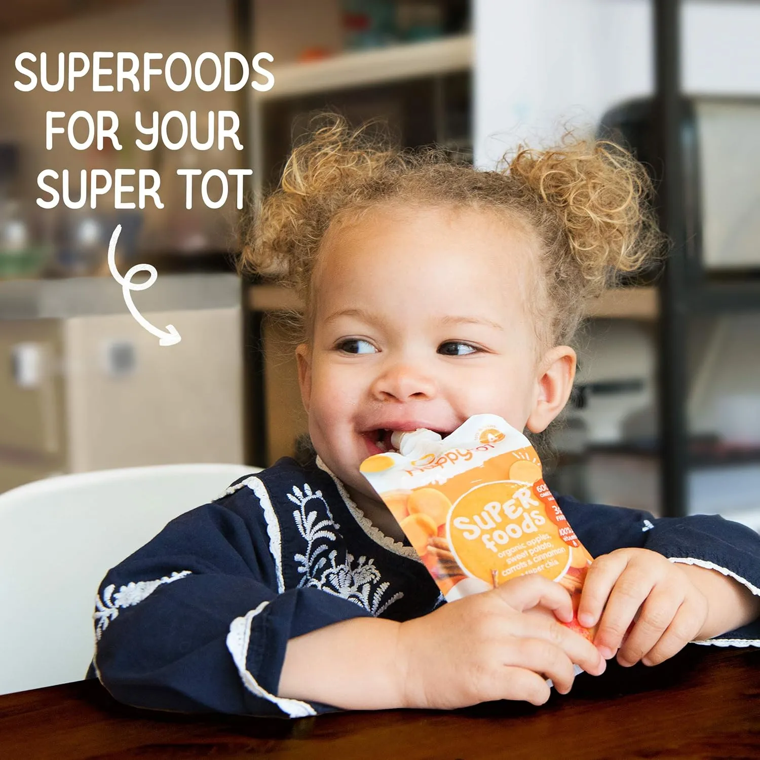 Happy Tot Organics Stage 4 Baby Food Pouches, Gluten Free, Vegan Snack, SuperFoods Fruit & Veggie Puree, Apples, Butternut Squash & Chia, 4.22 Ounce (Pack of 16)