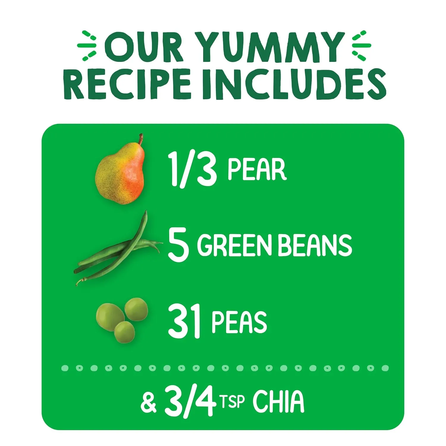 Happy Tot Organics Stage 4 Baby Food Pouches, Gluten Free, Vegan Snack, SuperFoods Fruit & Veggie Puree, Pears, Peas, Green Beans & Chia, 4.22 Ounce (Pack of 16)