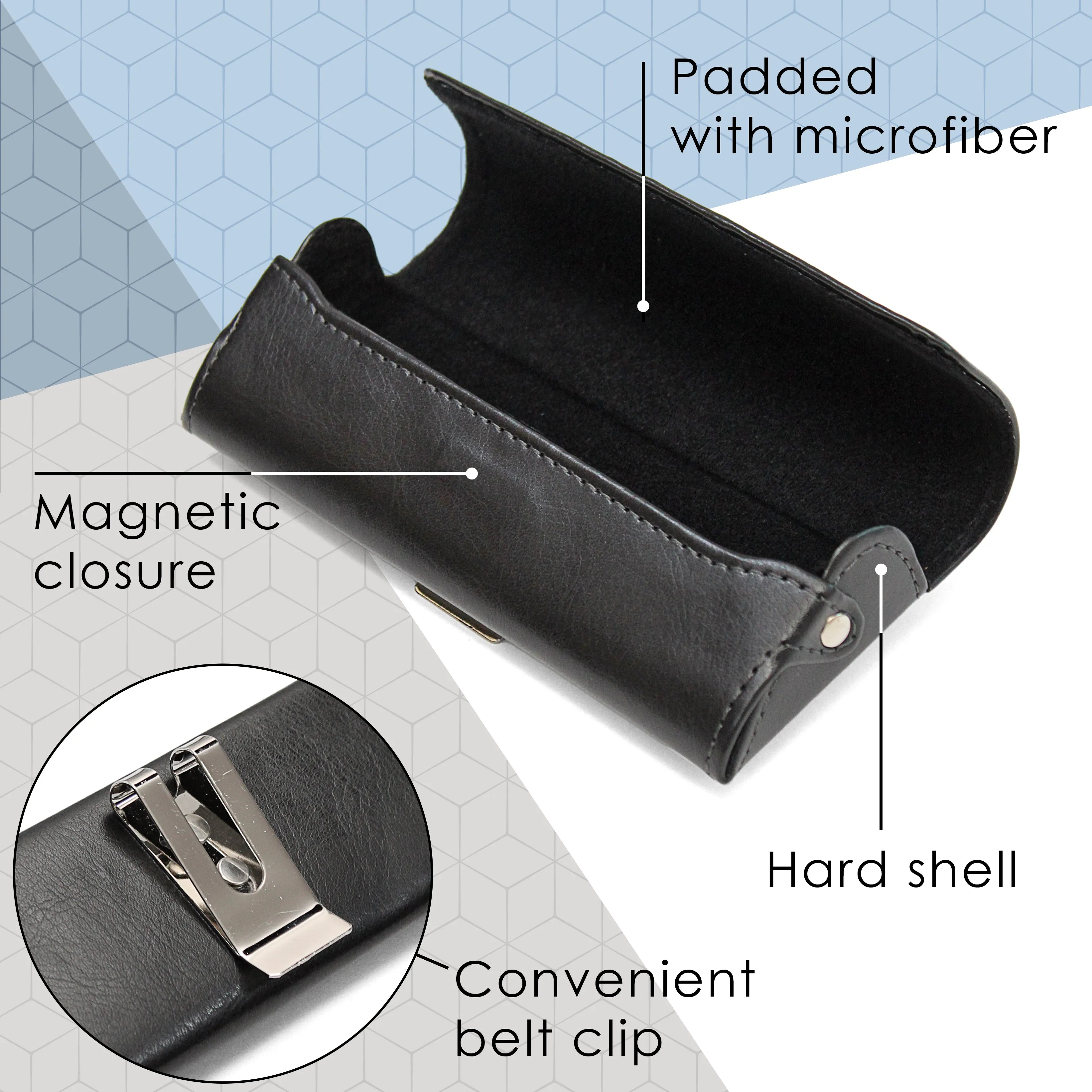 Hard Reading Glasses Case with Belt Clip - Durable and Convenient Protection