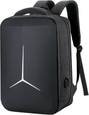 Hard Shell Business Backpack Travel Laptop backpack USB port backpack Daily laptop backpack Waterproof travel backpack (01#Grey)
