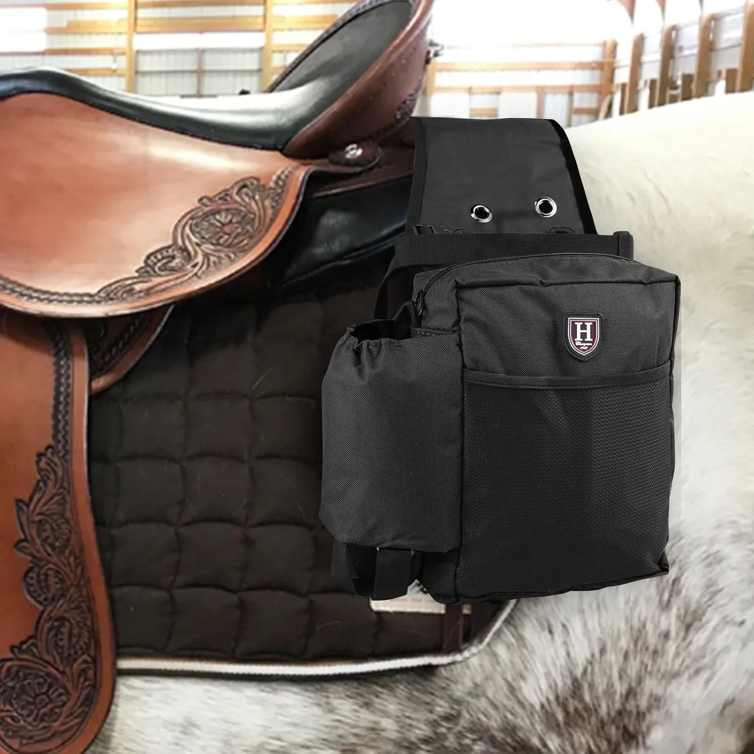Harrison Howard Equestrian Western Saddle Bag for Horses