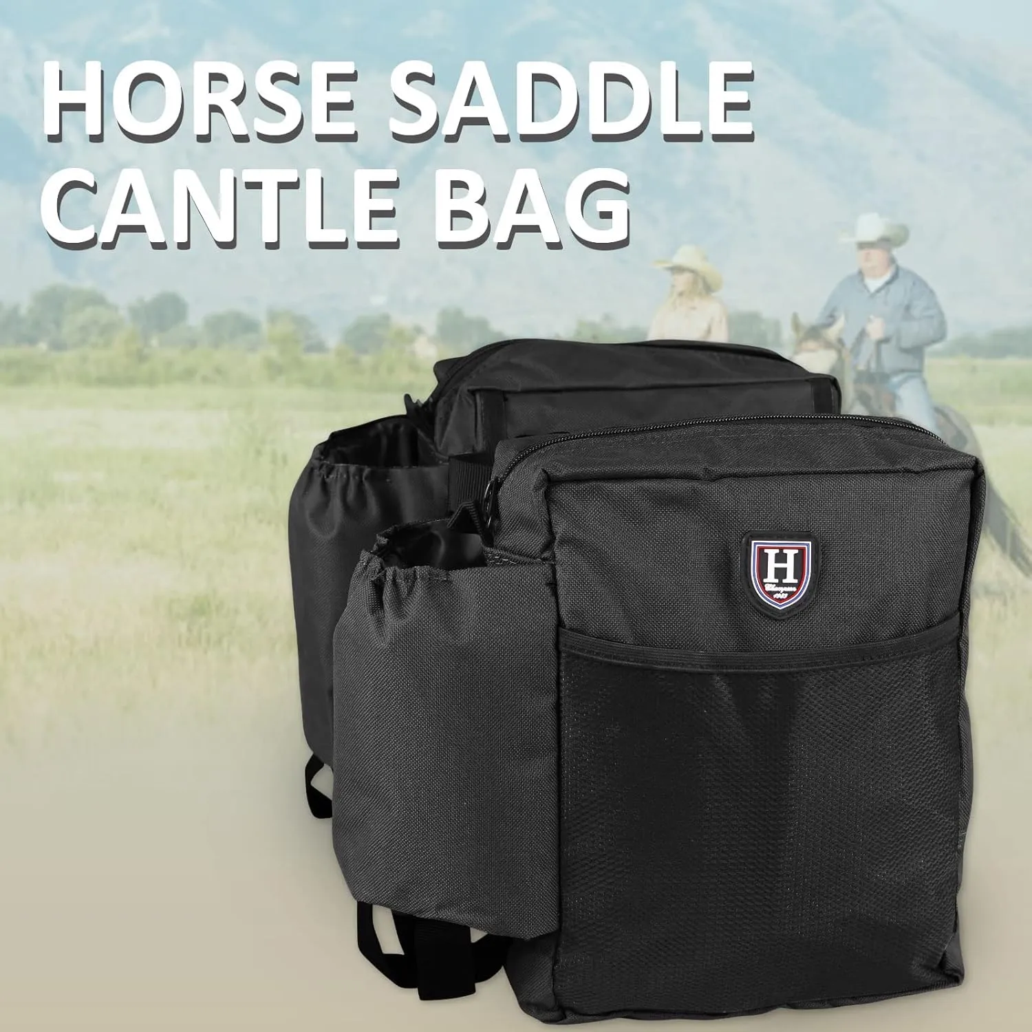 Harrison Howard Equestrian Western Saddle Bag for Horses