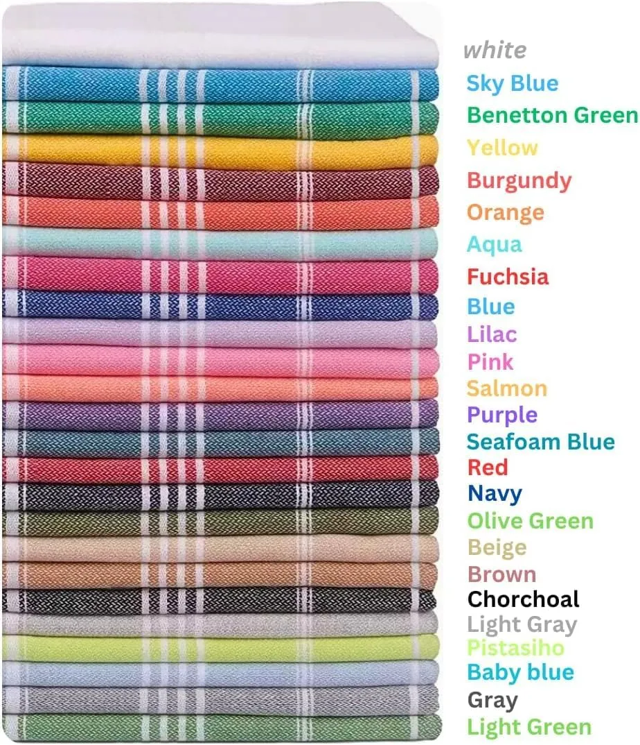 HAVLULAND Turkish Beach Towels Oversized, 100% Cotton Bulk Large Bath Pool Towel Quick Dry Absorbent Sand Free Light Weight Travel Blanket Summer Essentials Clearance (Set of 2)