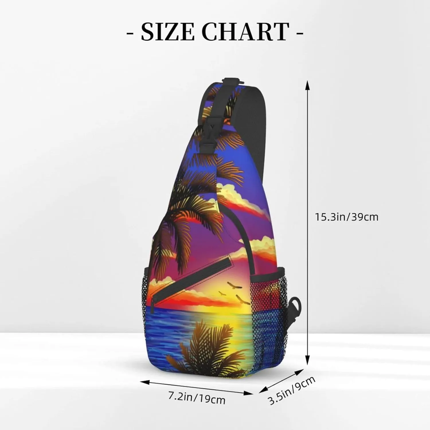 Hawaii Tropical Palm Tree Sling Bag Women Men Backpack Crossbody Bag Travel Hiking Casual Daypack