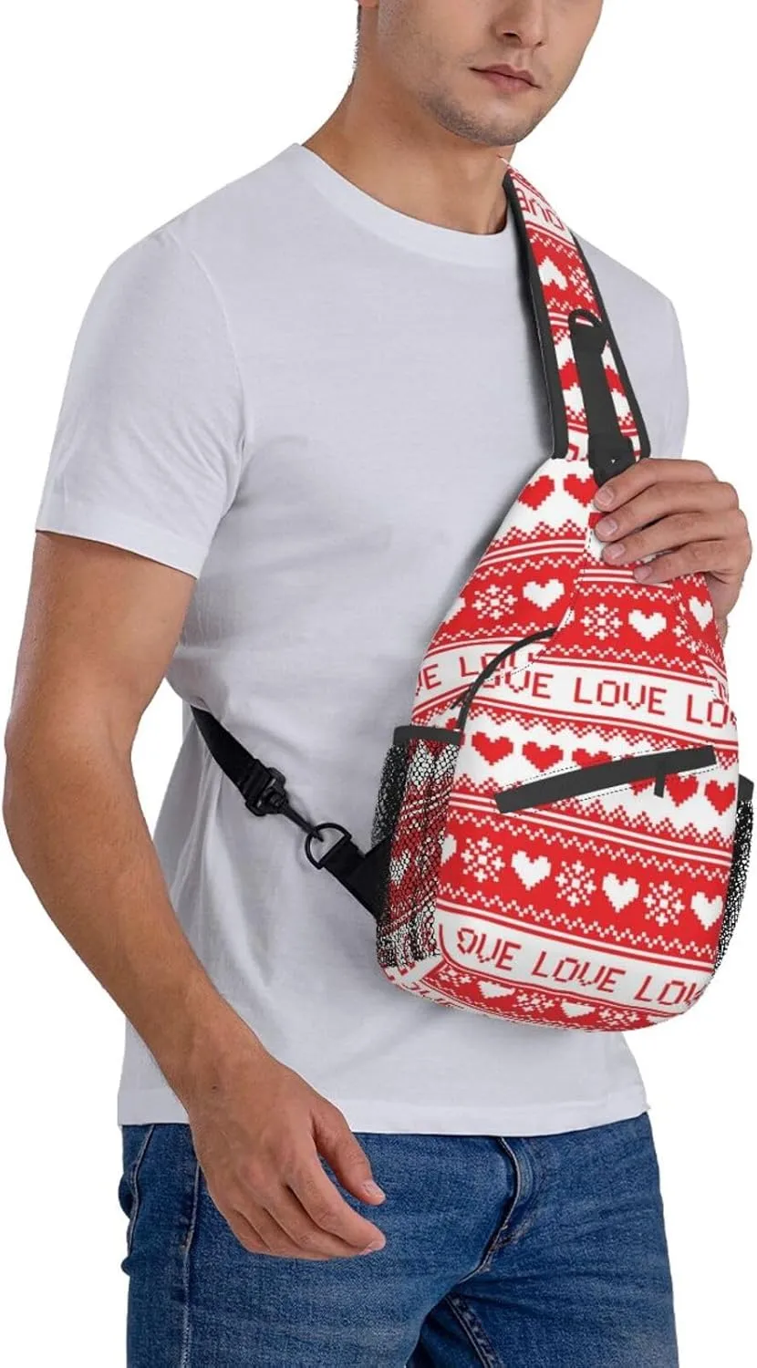 Heart Shoulder Bag Cute Sling Backpack Daypack Casual Valentines Day Bag Womens Backpack Bag