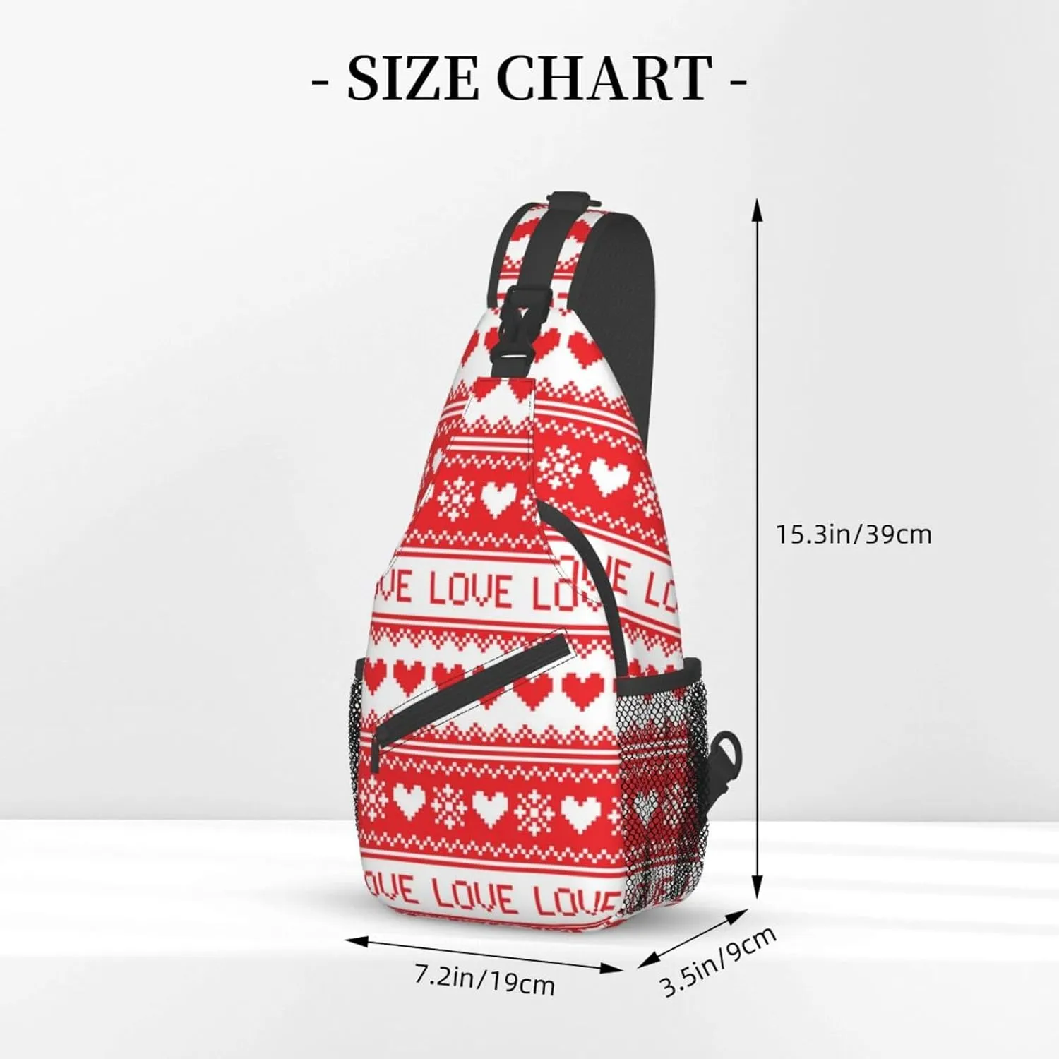 Heart Shoulder Bag Cute Sling Backpack Daypack Casual Valentines Day Bag Womens Backpack Bag