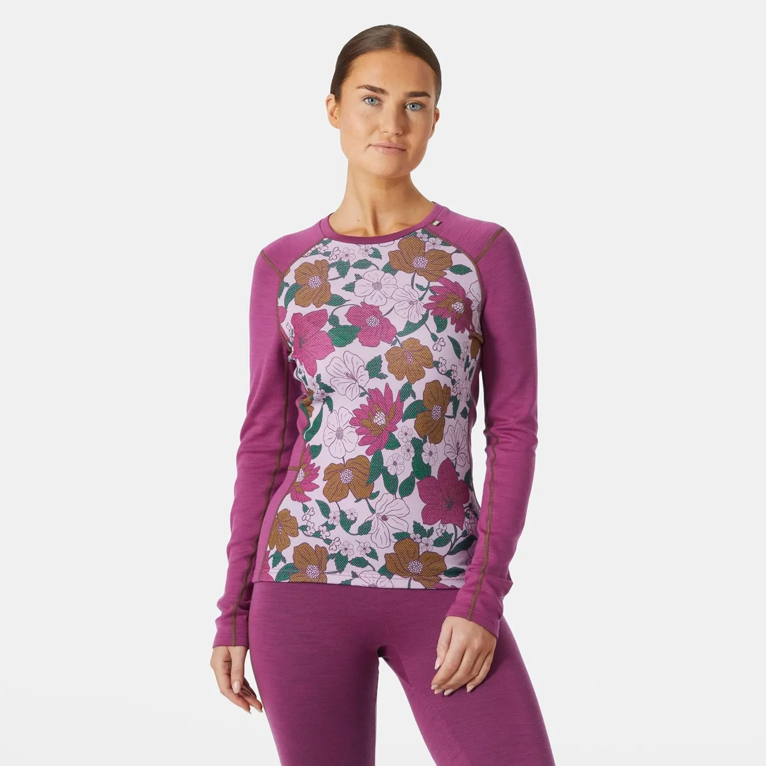 Helly-Hansen Women's LIFA Merino Midweight Graphic Long-Sleeve Crew Base Layer