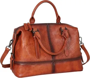 HESHE Women's Designer Leather Purses Tote Bag for Work Top Handle Handbag Shoulder Bag Large Capacity Cross Body Bag