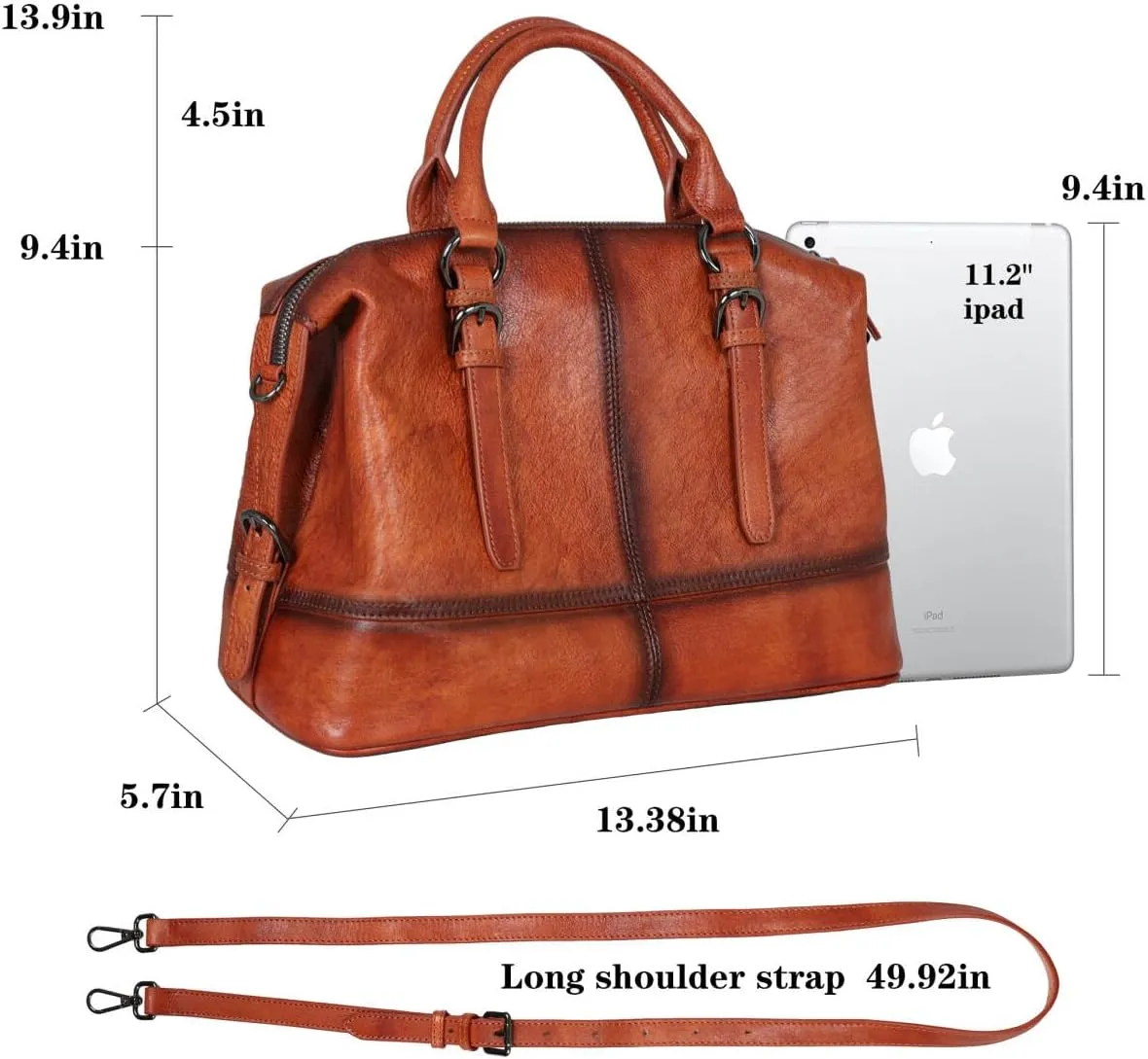 HESHE Women's Designer Leather Purses Tote Bag for Work Top Handle Handbag Shoulder Bag Large Capacity Cross Body Bag