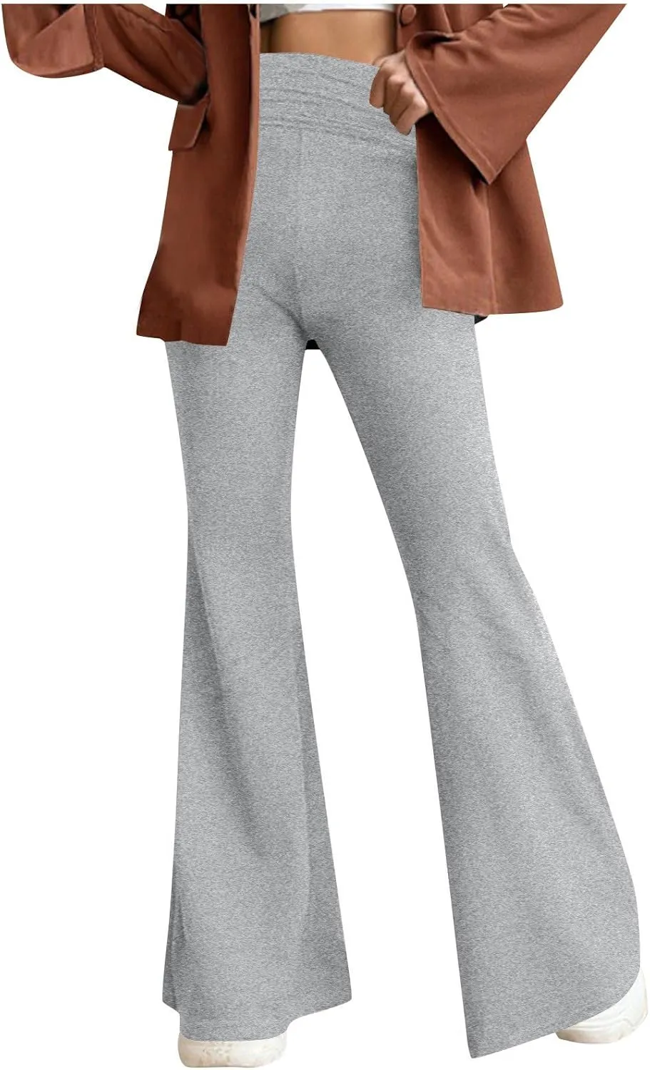 HGps8w Flare Leggings for Women Soft High Waisted Bell Bottom Casual Bootcut Gym Workout Yoga Pants