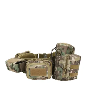 High-Quality 1000D Nylon Military Padded Belt with Molle Waist Combat Bag