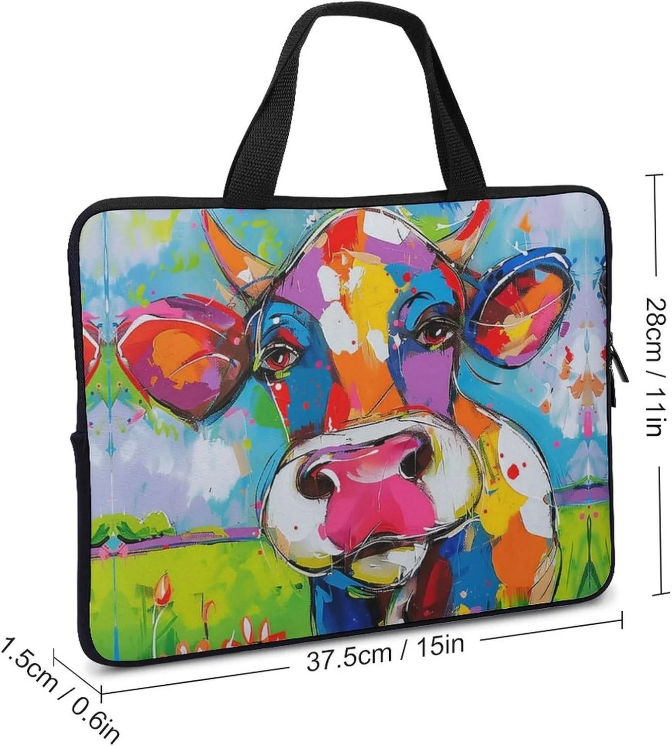 Highland Cow Grassland Laptop Bag Laptop Case Computer Messenger Bag with Adjustable Shoulder Strap